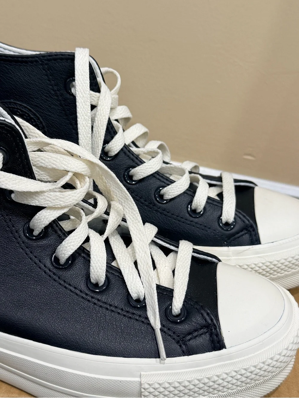 Converse By You Custom Leather Platform High Top Sneakers